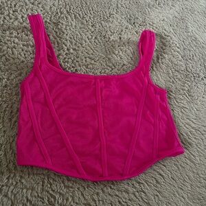 Women's Pink Sleeveless Corrset Top